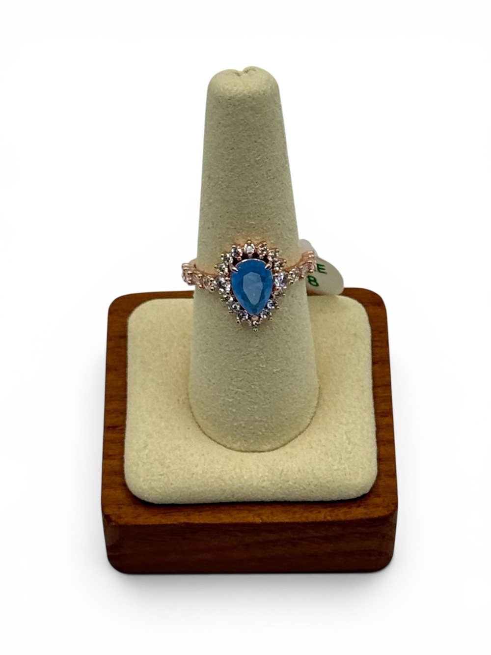 Bomb Party "Look But Don't Touch" LB Ocean Blue Quartz Rose Gold Plating Size 8